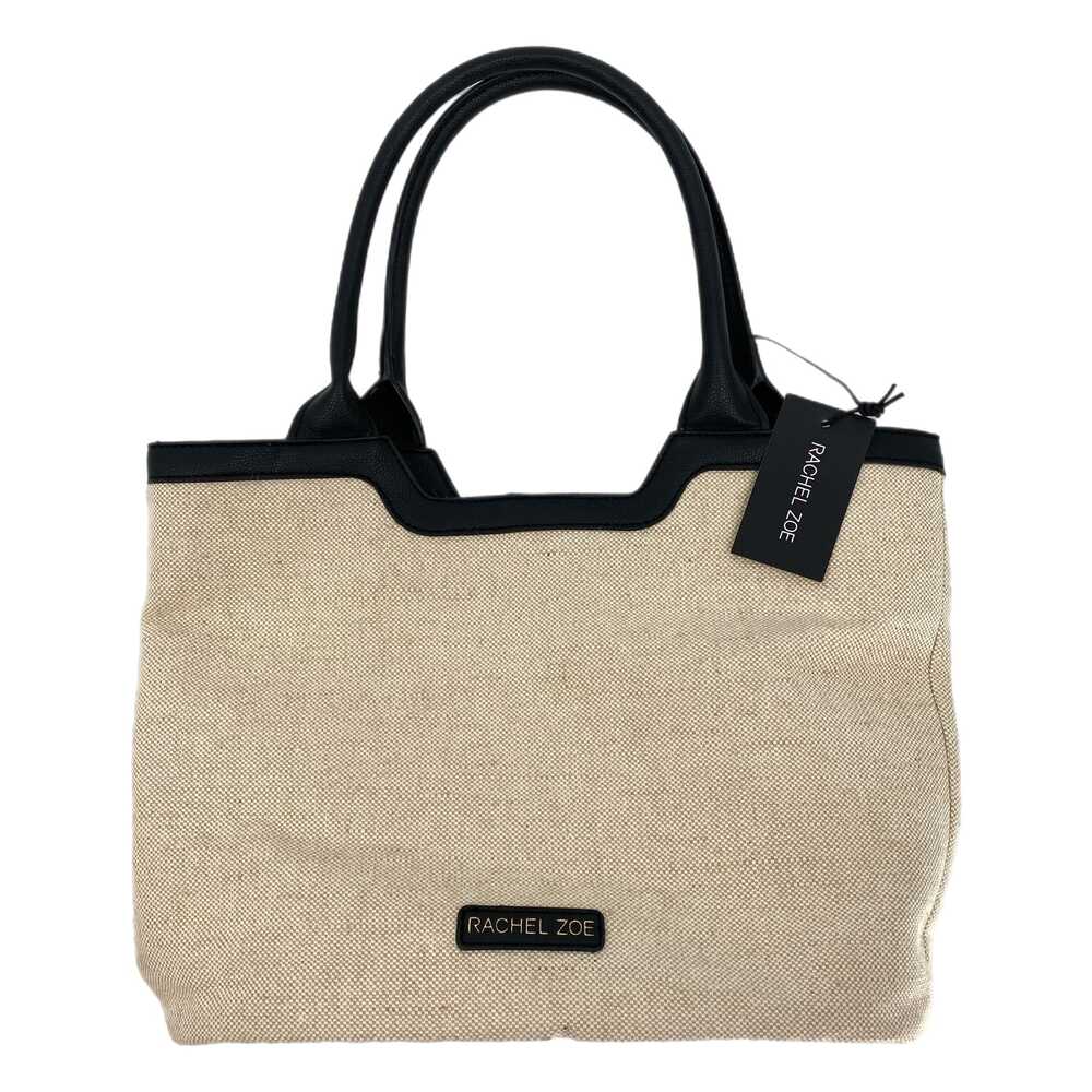 Rachel Zoe Beige Black Tote Bag Small Woven
